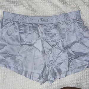 PINK Victoria's Secret Women's Satin Shorts - Silver